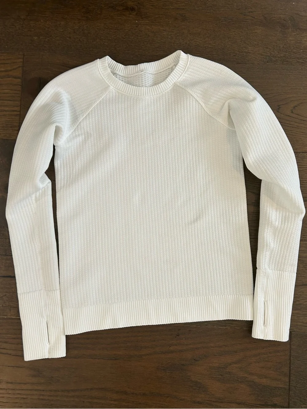 Lululemon Women’s White Thermal Textured Long-Sleeve Crewneck Top